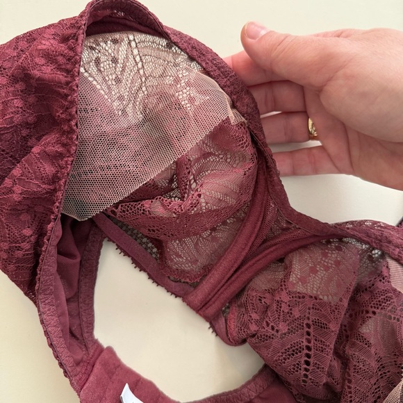 Simone Pérèle Comete Bra Seamless French Lace Burgundy Maroon Red Quite Luxury - Picture 6 of 7